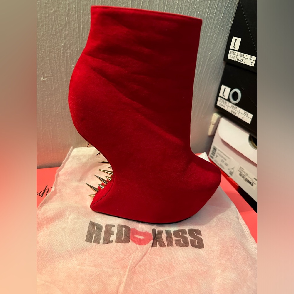 Red Kiss Spiked Heels
